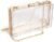 WJCD Women Clear Purse Acrylic Clear Clutch Bag, Shoulder Handbag With Removable Gold Chain Strap