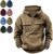 NBBVN Men Tactical Sweatshirt Quarter Zip Cargo Pullover Hoodies Outdoor Winter Jacket